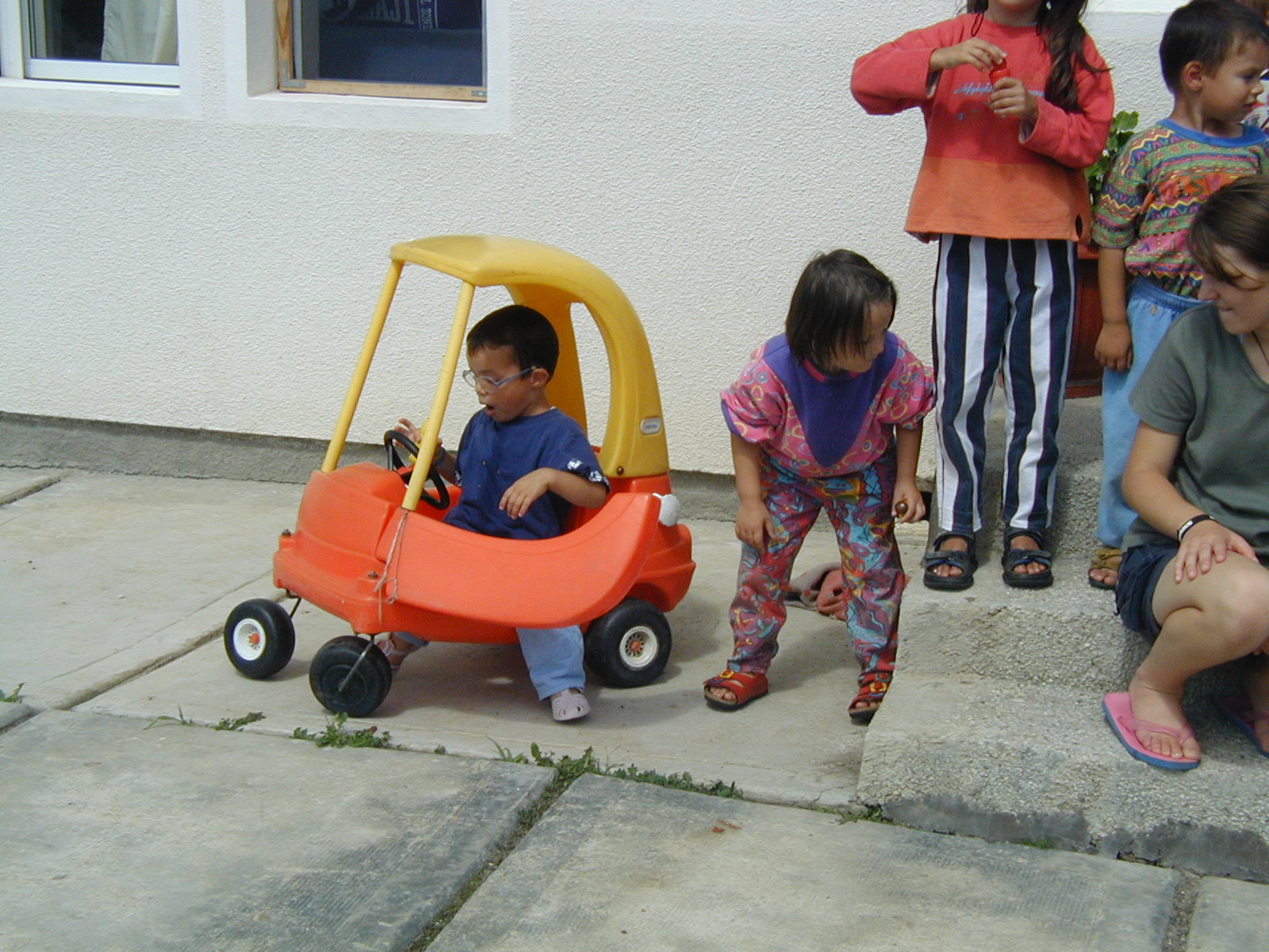 Driving lessons at the orphanage in Bistritia.
